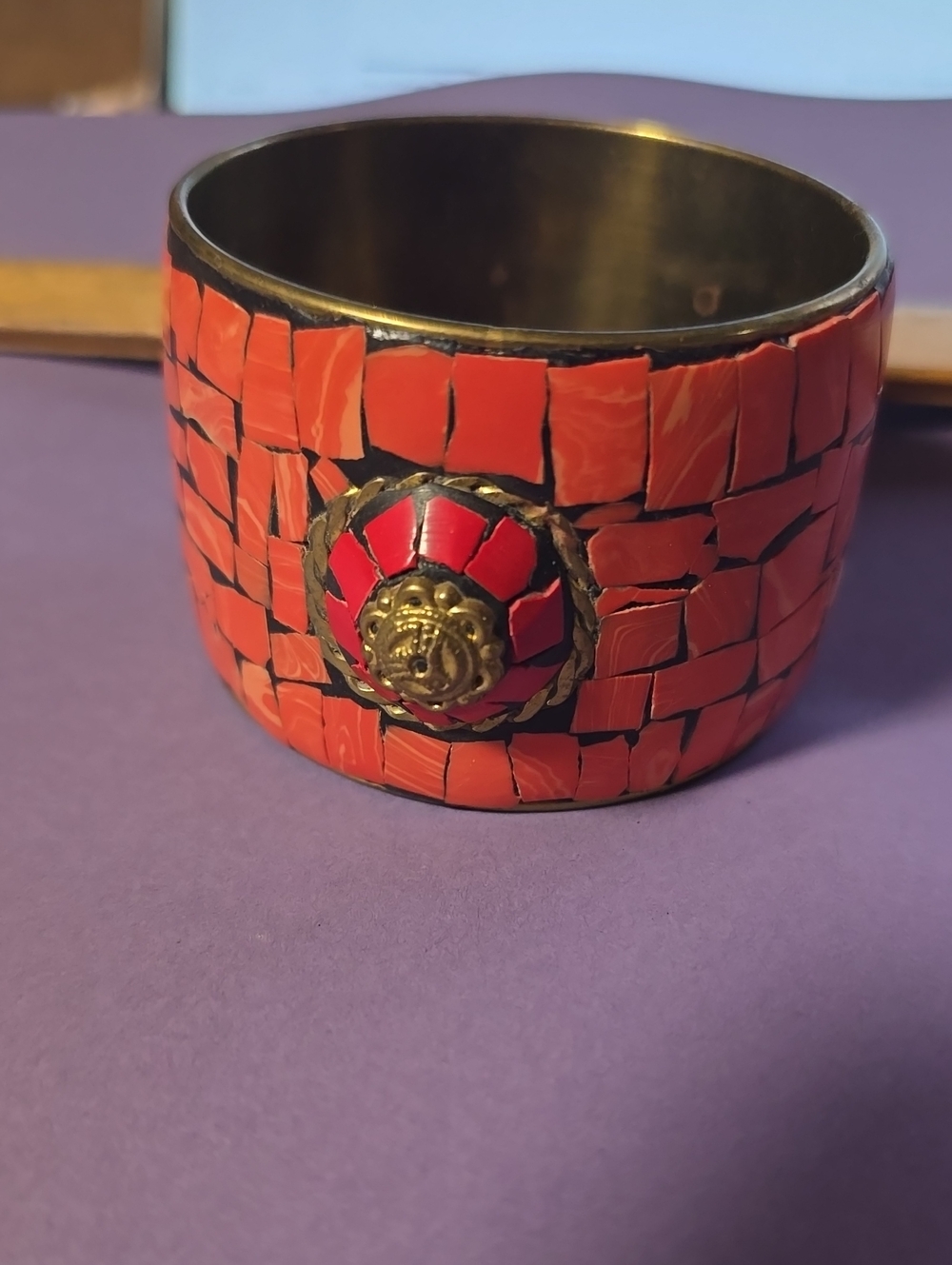 Amazing Brass And Stone Bangle